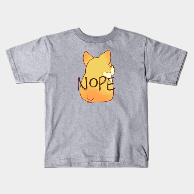 NOPE Corgi Kids T-Shirt by Tacaret